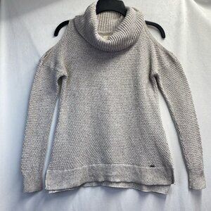 Hollister Cowl-Neck Cold Shoulder Long Sleeve Knit Sweater Women XS Ivory Used